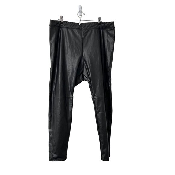 Express Womens Black Faux Leather Pull On Legging Pants Size XLarge - Picture 1 of 6